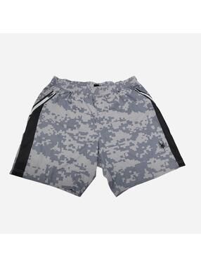 Spider Worldwide Men's Grey and Blue Shorts